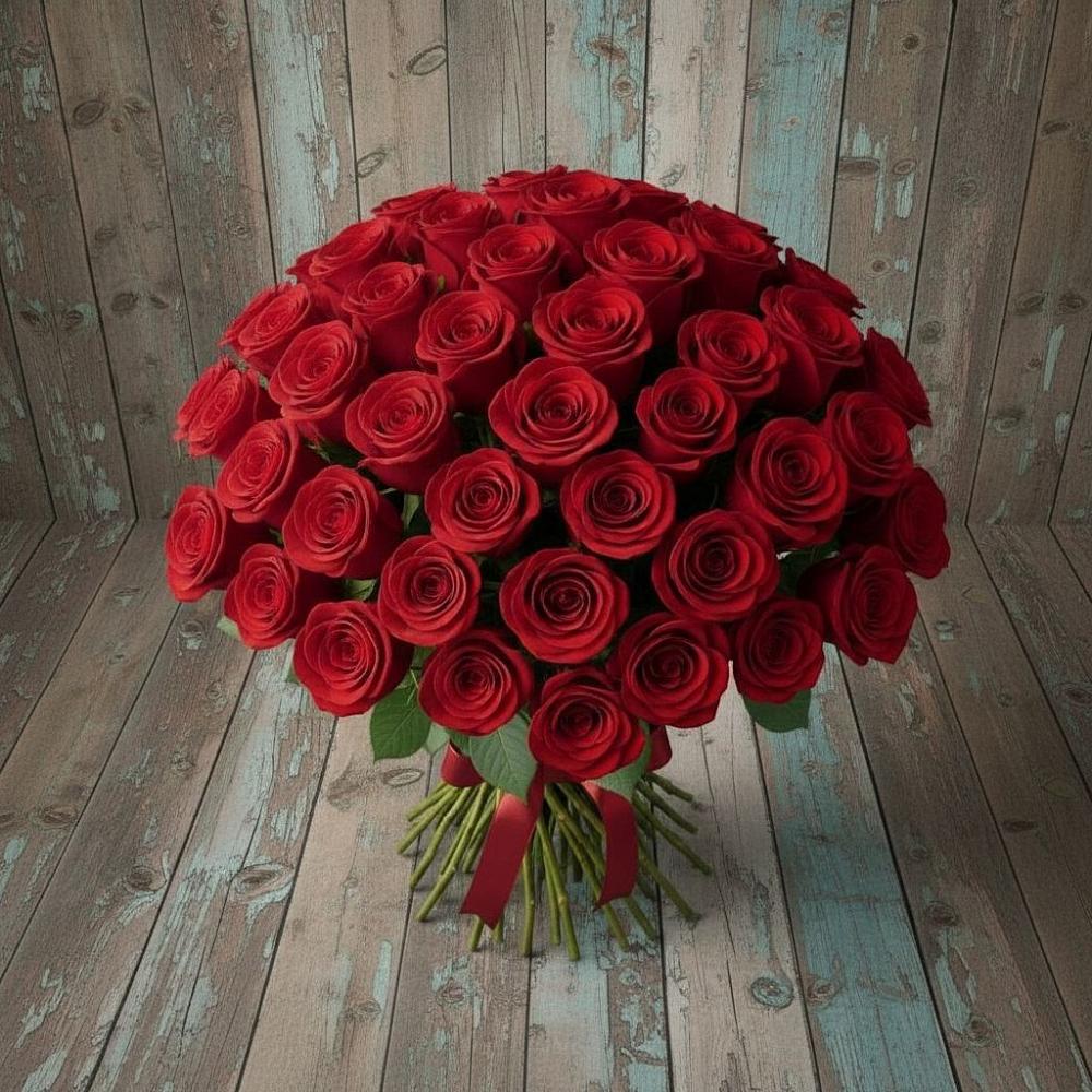 Букет 55 Красных роз Фридом в Вавож