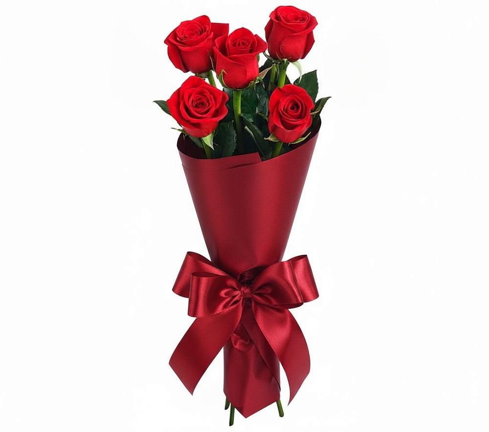 Букет 5 Красных роз Эдлесс Лав в Вавож