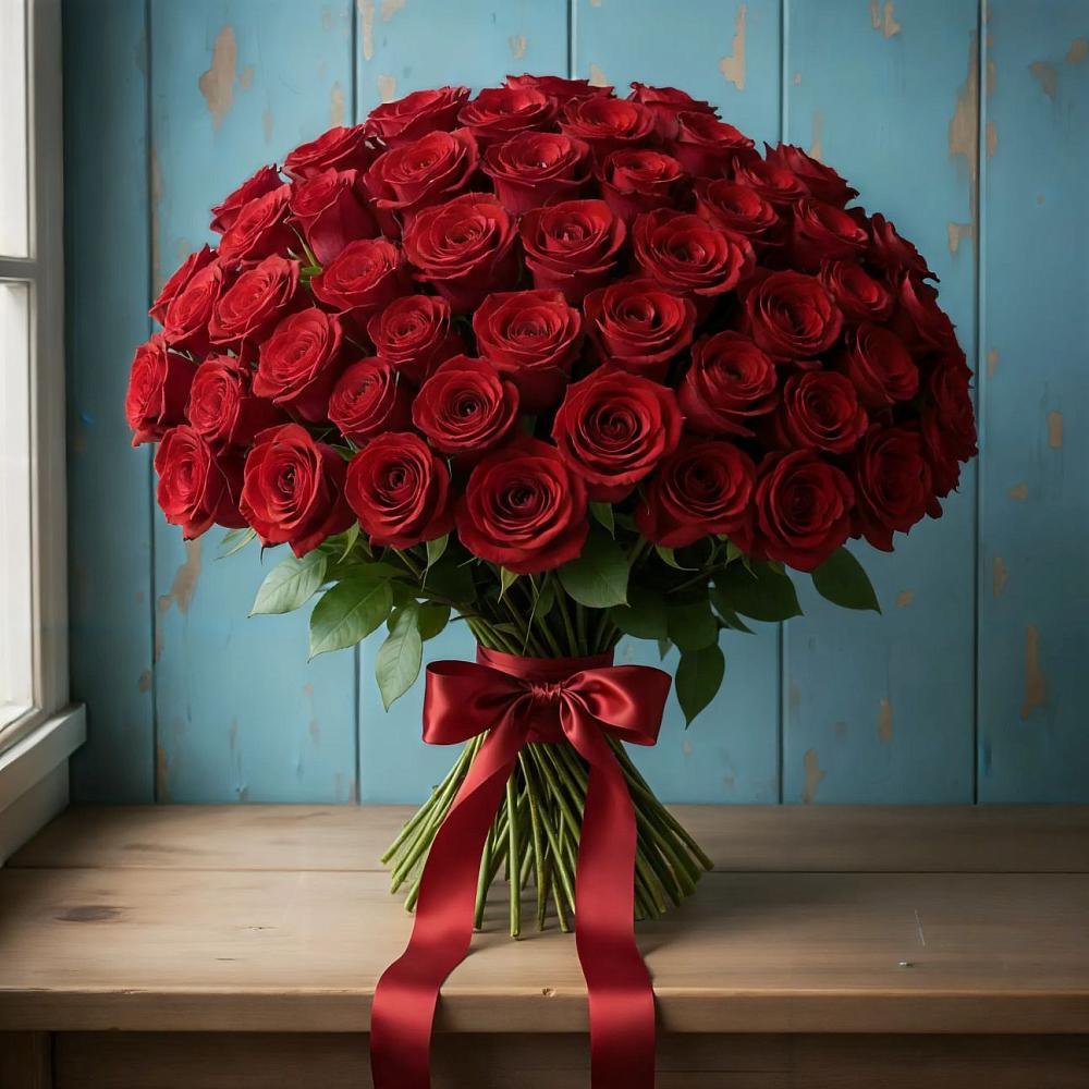 Букет Красные розы Блэк Меджик в Вавож