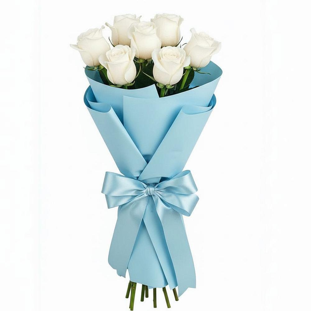 Букет 7 белых роз Проуд в Вавож