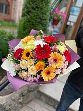 Букет цветов из:  Герберы, Ромашки, Хризантемы, Розы и Подсолнухи #REPLACE_PRED# Вавож