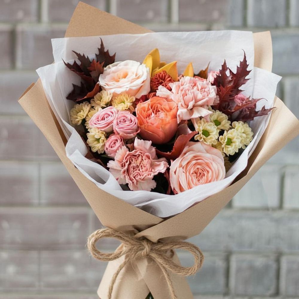 Букет цветов из: Гвоздики, Хризантемы и Розы в Вавож