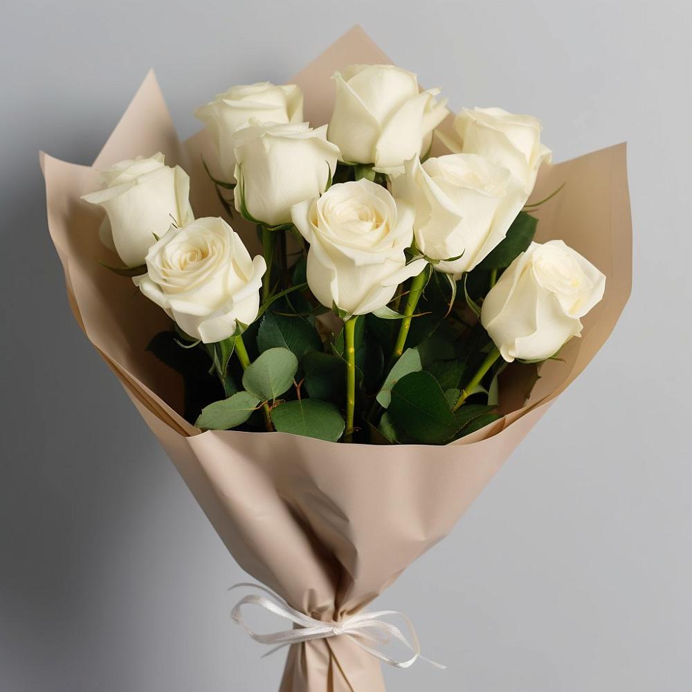 Букет 9 Белых роз Эдлесс Лав в Вавож