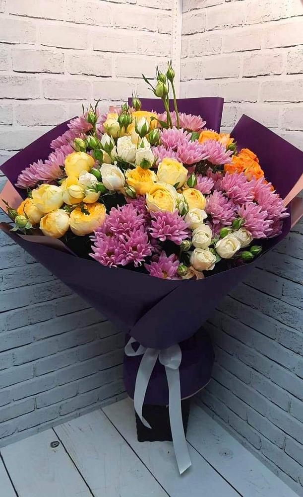 Букет цветов из: Хризантемы и Розы в Вавож