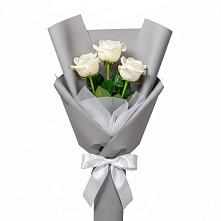 Букет 3 белые розы в Вавож