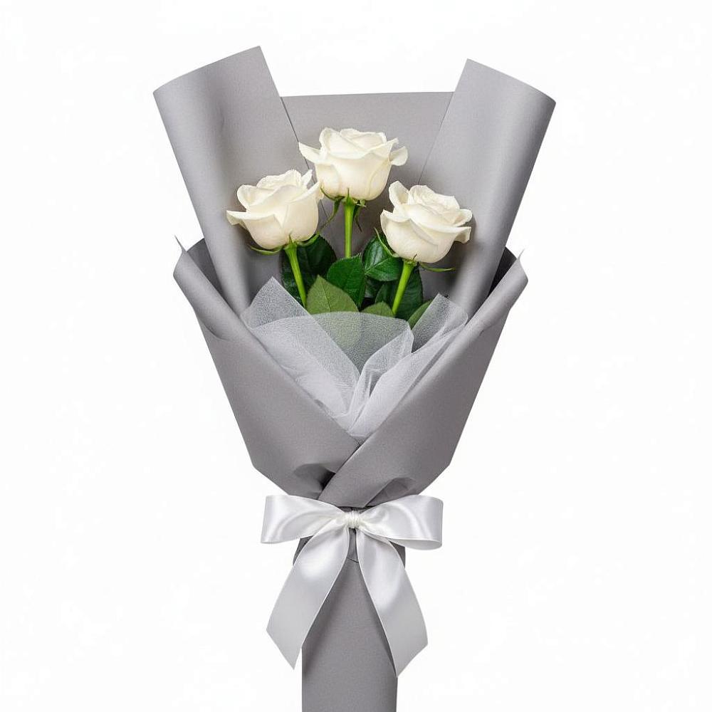 Букет 3 белые розы в Вавож