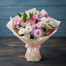 Букет цветов из:  Хризантемы, Альстромерии и Розы в Вавож