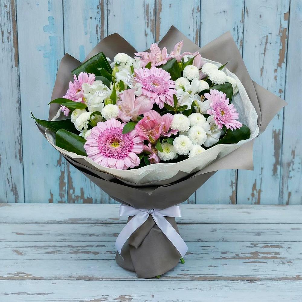 Букет цветов из: Герберы, Альстромерии и Хризантемы в Вавож