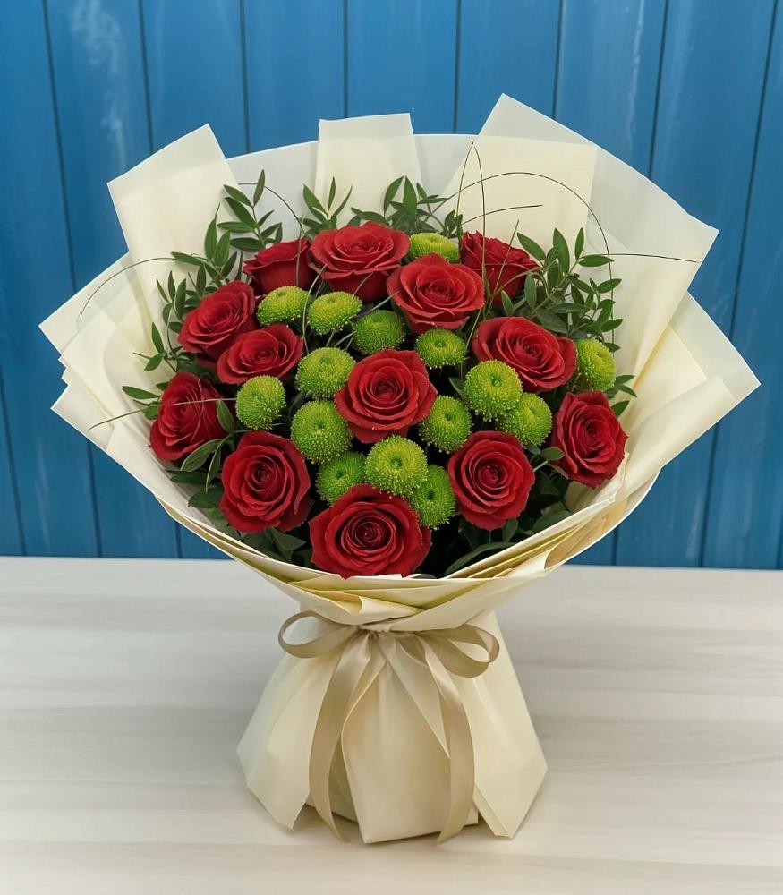 Букет цветов из: Розы и Хризантемы в Вавож